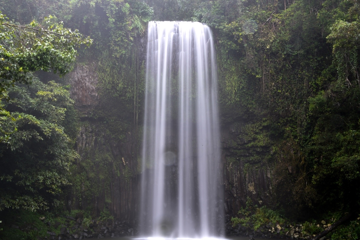 Manuaba waterfall cinematic hero
