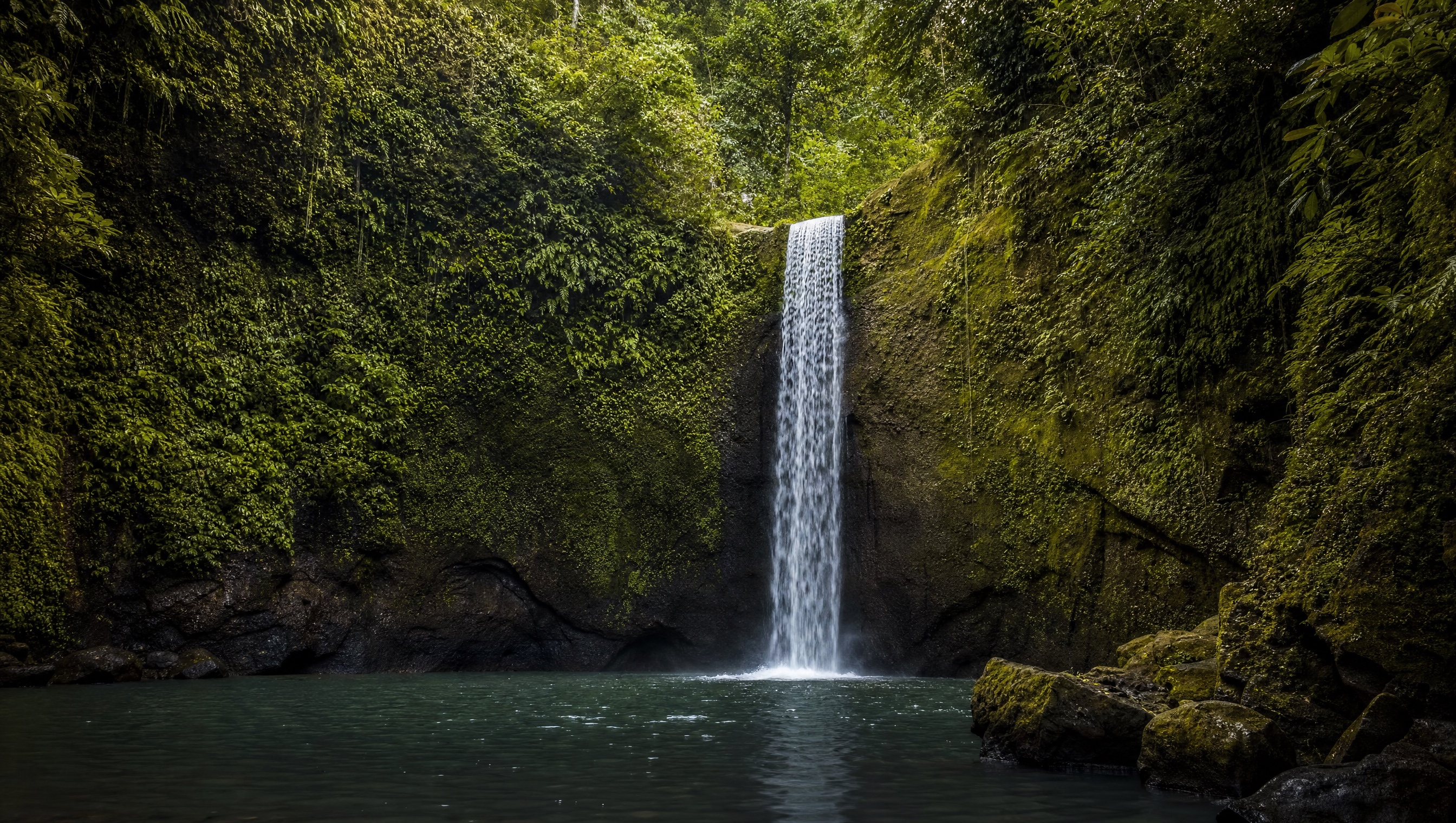 Tibumana waterfall cinematic hero